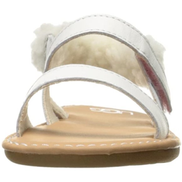 NEW UGG Baby Dorien Sheepskin Wrapped Sling Back White Open Toe Strap Sandal - Picture 4 of 7